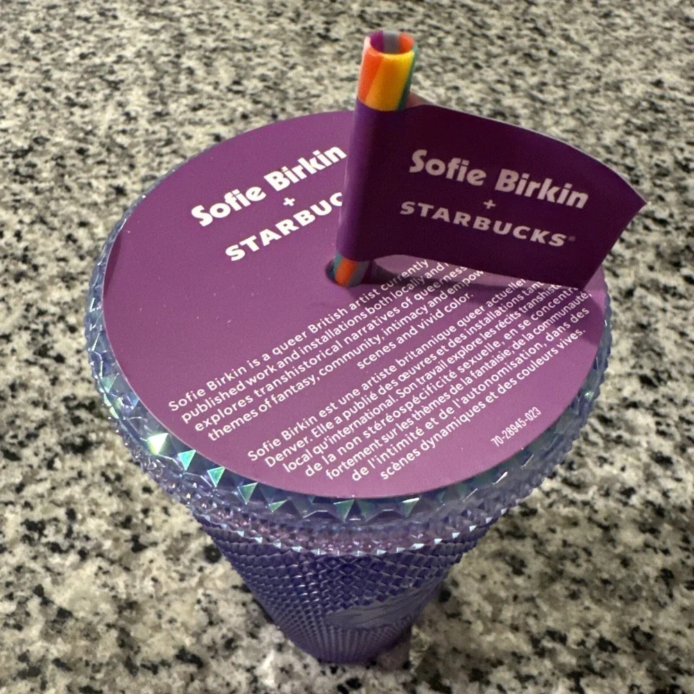 Starbucks Summer 2024 Sofie Birkin Rainbow Pride Cupid Studded Venti Tumbler NWT